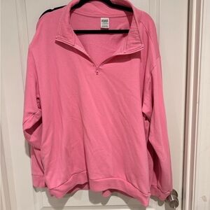 PINK Victoria's Secret Bubblegum Pink Quarter-Zip Pullover